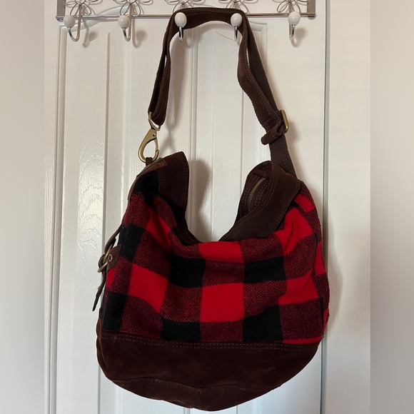 Lucky Brand Buffalo Plaid Red and Black Women's Tote Bag, NWOT - Picture 2 of 8
